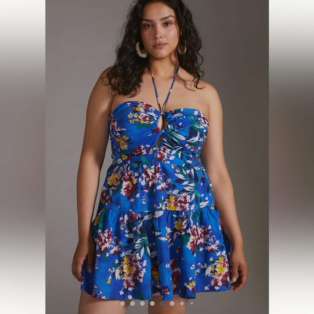 Anthropologie Emily halter mini dress